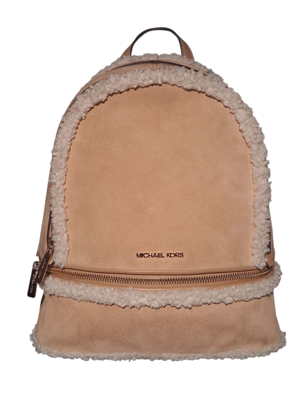 Michael Kors Shearling Trim Suede Backpack
